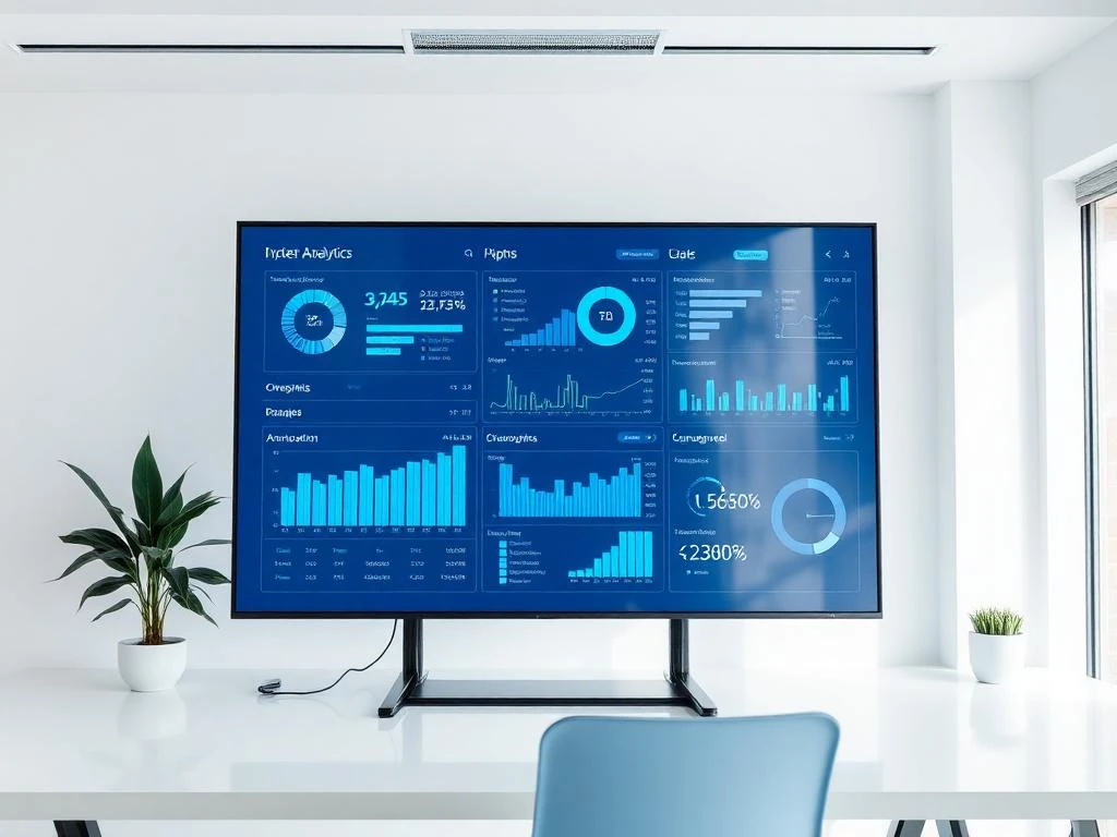 Data analytics dashboard with charts and KPIs